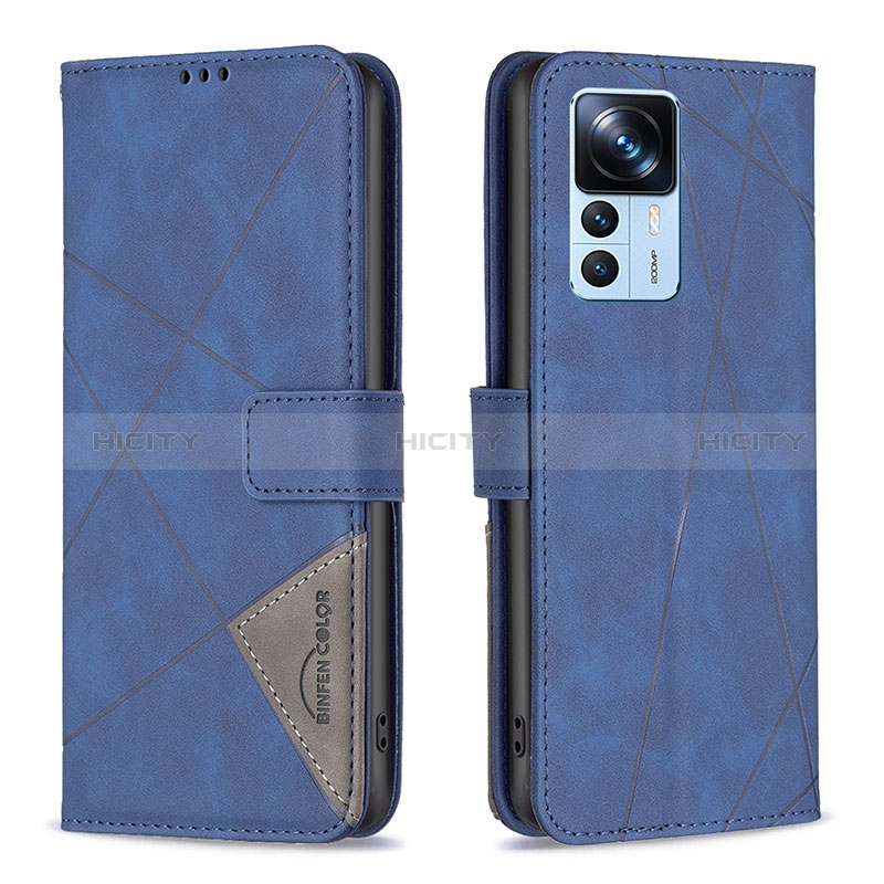 Coque Portefeuille Livre Cuir Etui Clapet B08F pour Xiaomi Mi 12T Pro 5G Bleu Plus