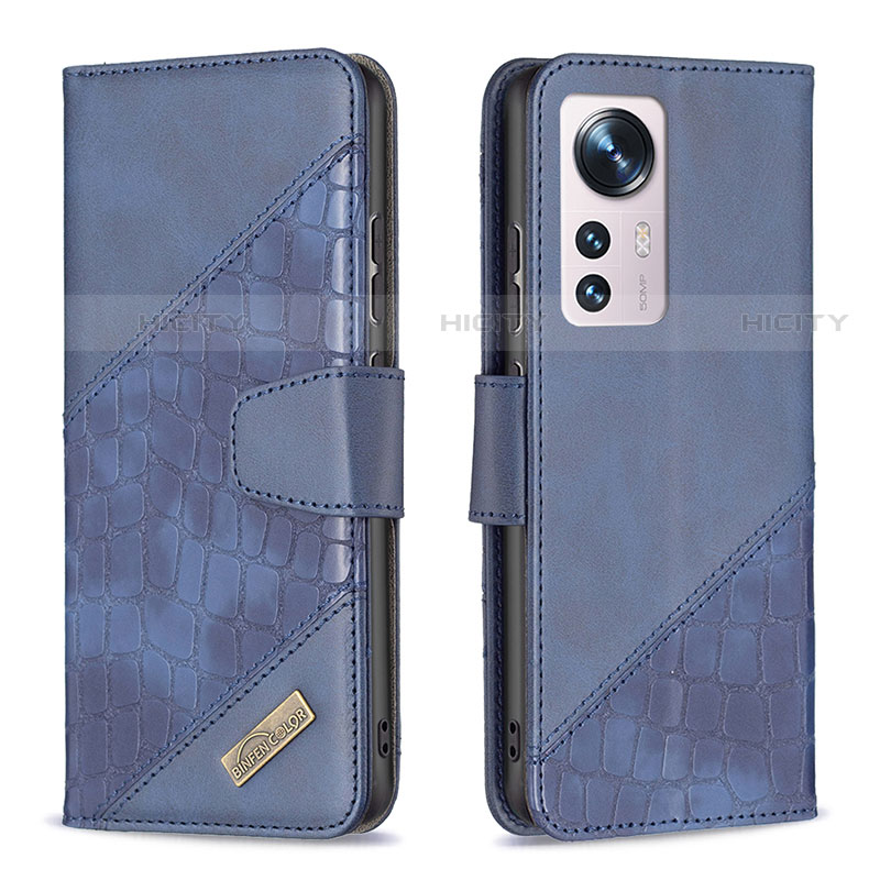 Coque Portefeuille Livre Cuir Etui Clapet B08F pour Xiaomi Mi 12X 5G Bleu Plus