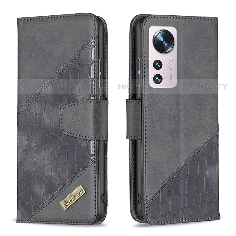 Coque Portefeuille Livre Cuir Etui Clapet B08F pour Xiaomi Mi 12X 5G Noir Plus