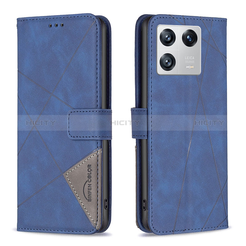 Coque Portefeuille Livre Cuir Etui Clapet B08F pour Xiaomi Mi 13 5G Bleu Plus