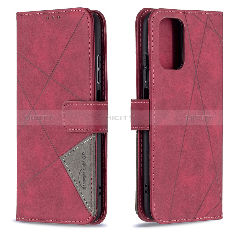 Coque Portefeuille Livre Cuir Etui Clapet B08F pour Xiaomi Poco M5S Rouge Plus