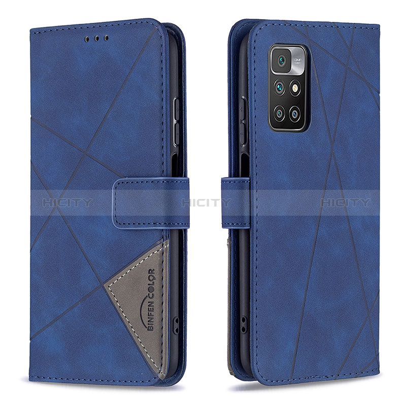 Coque Portefeuille Livre Cuir Etui Clapet B08F pour Xiaomi Redmi 10 4G Bleu Plus