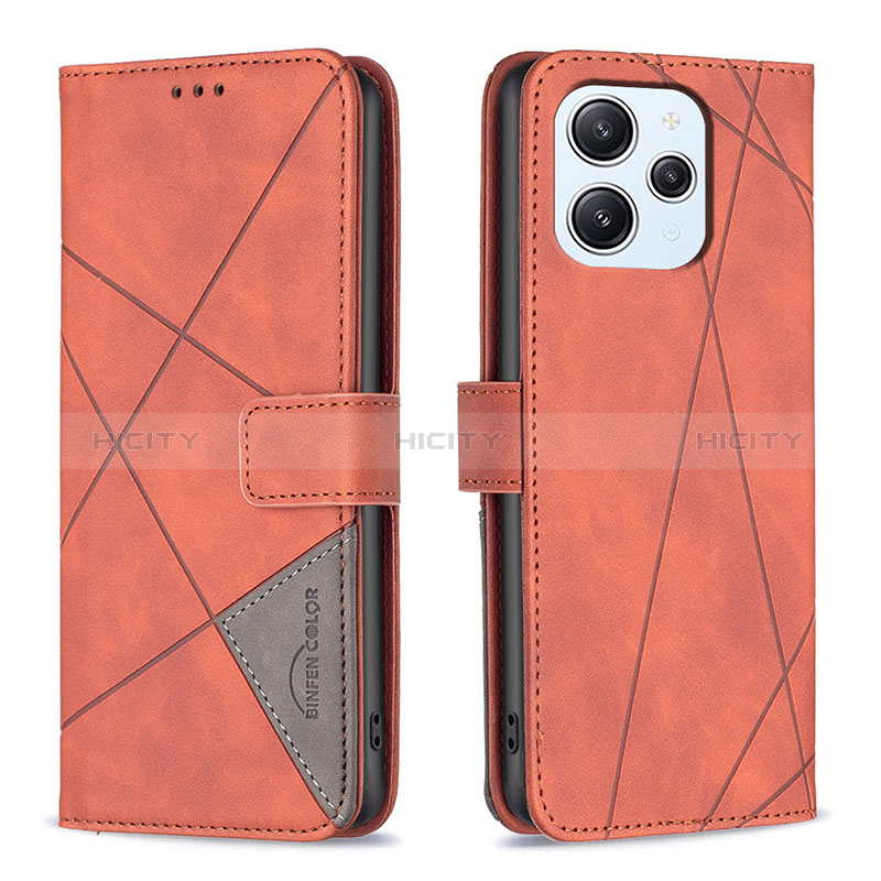 Coque Portefeuille Livre Cuir Etui Clapet B08F pour Xiaomi Redmi 12 4G Orange Plus