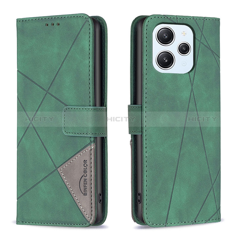 Coque Portefeuille Livre Cuir Etui Clapet B08F pour Xiaomi Redmi 12 4G Vert Plus