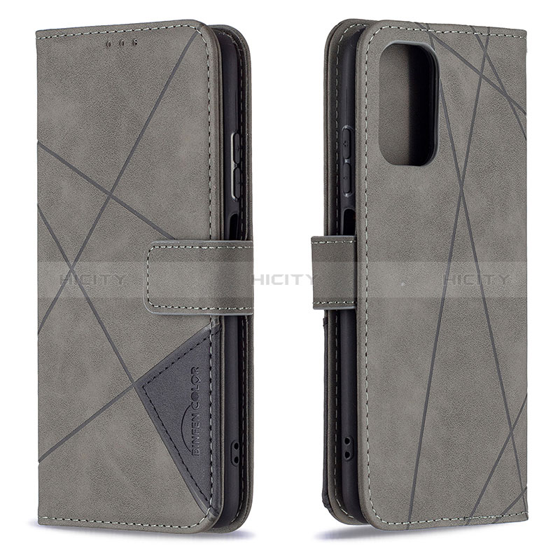 Coque Portefeuille Livre Cuir Etui Clapet B08F pour Xiaomi Redmi Note 10 4G Gris Plus