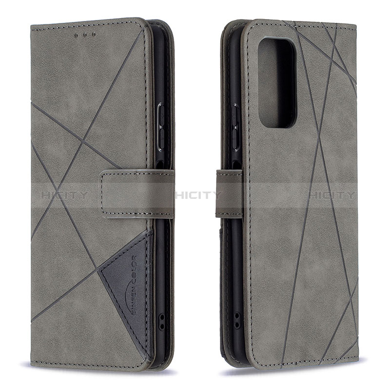 Coque Portefeuille Livre Cuir Etui Clapet B08F pour Xiaomi Redmi Note 10 Pro 4G Gris Plus