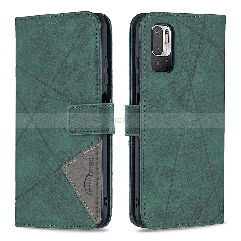 Coque Portefeuille Livre Cuir Etui Clapet B08F pour Xiaomi Redmi Note 10T 5G Vert Plus