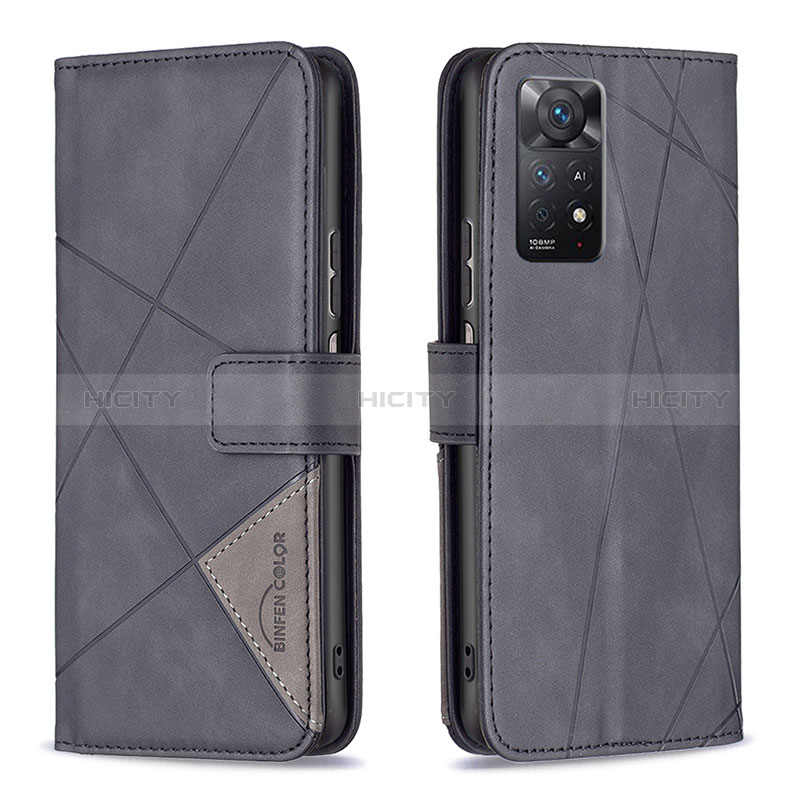 Coque Portefeuille Livre Cuir Etui Clapet B08F pour Xiaomi Redmi Note 11 Pro 4G Noir Plus