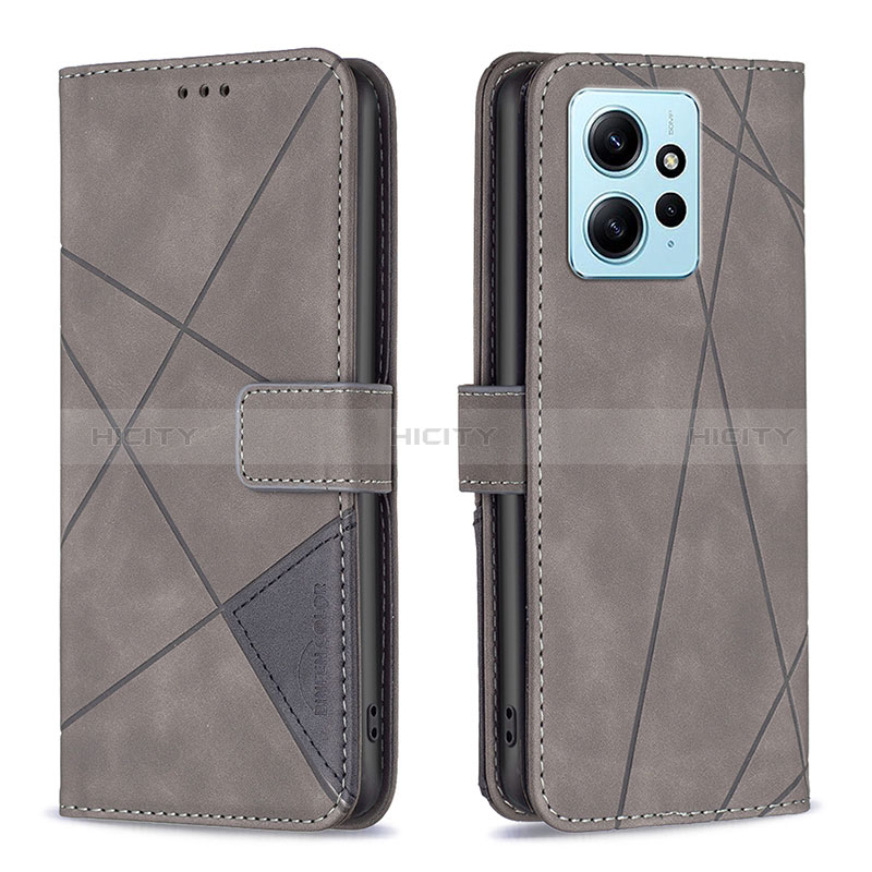 Coque Portefeuille Livre Cuir Etui Clapet B08F pour Xiaomi Redmi Note 12 4G Gris Plus