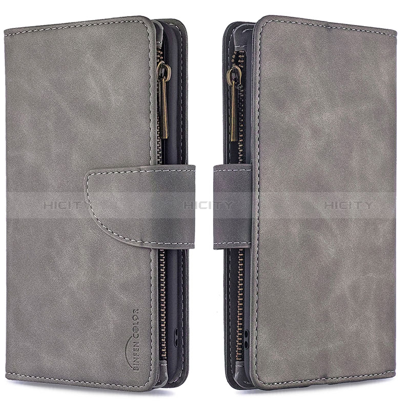 Coque Portefeuille Livre Cuir Etui Clapet B09F pour Samsung Galaxy M40S Gris Plus