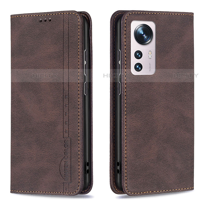 Coque Portefeuille Livre Cuir Etui Clapet B09F pour Xiaomi Mi 12X 5G Marron Plus