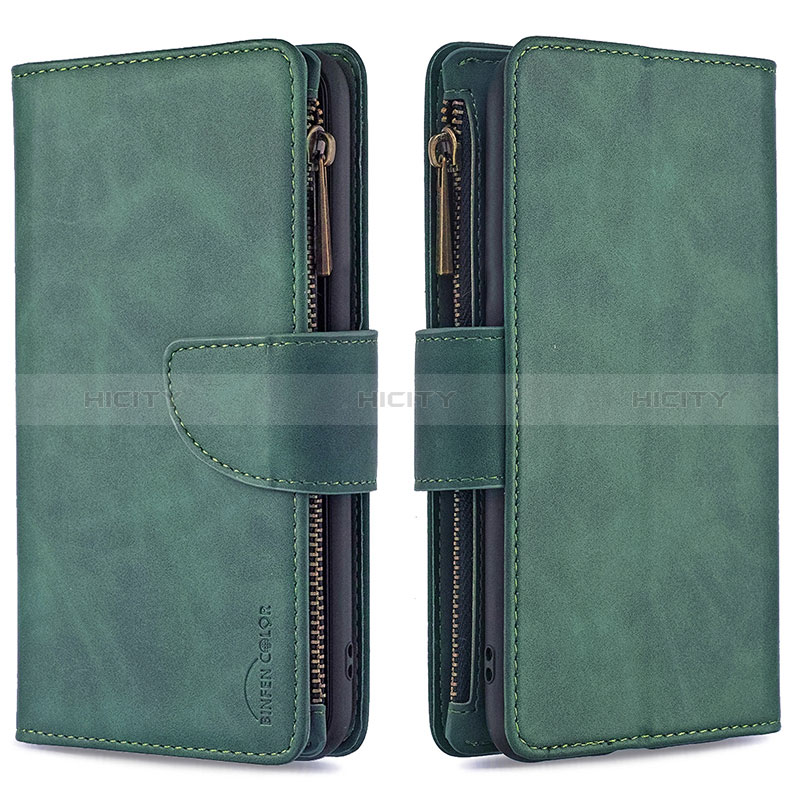 Coque Portefeuille Livre Cuir Etui Clapet B09F pour Xiaomi Poco X3 NFC Vert Plus