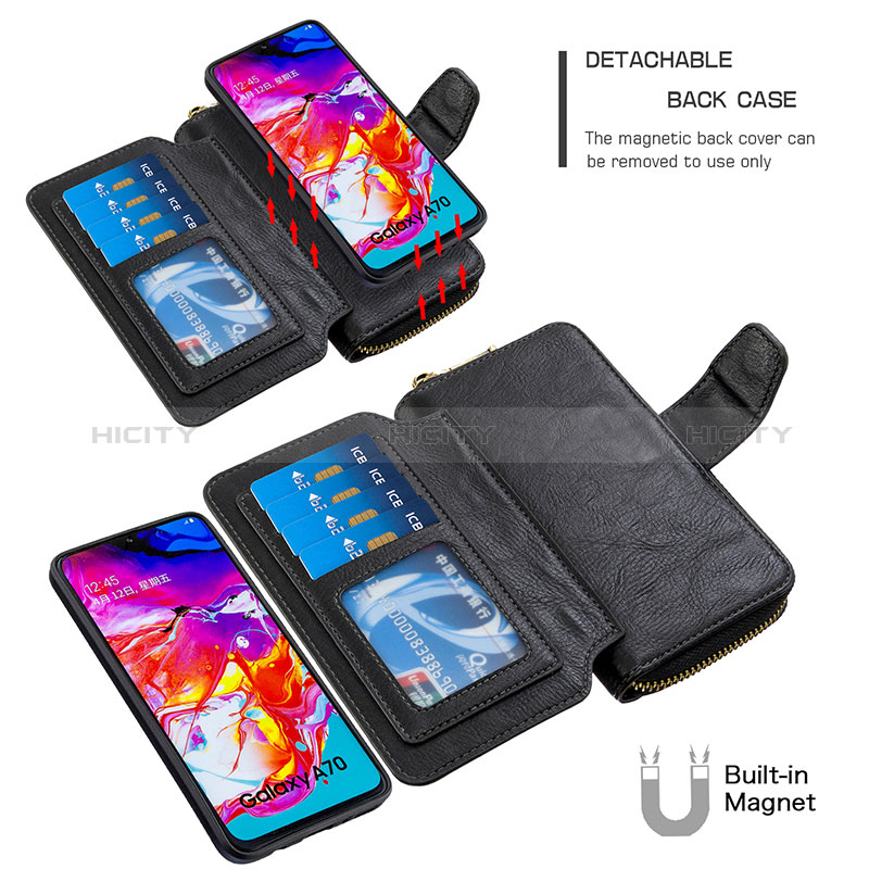 Coque Portefeuille Livre Cuir Etui Clapet B10F pour Samsung Galaxy A70 Plus