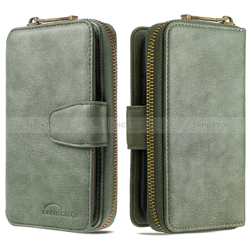 Coque Portefeuille Livre Cuir Etui Clapet B10F pour Samsung Galaxy M10S Vert Plus