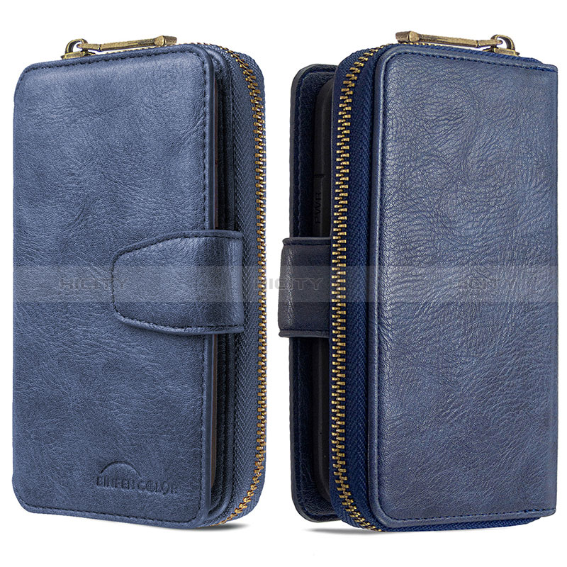 Coque Portefeuille Livre Cuir Etui Clapet B10F pour Samsung Galaxy M60s Bleu Plus