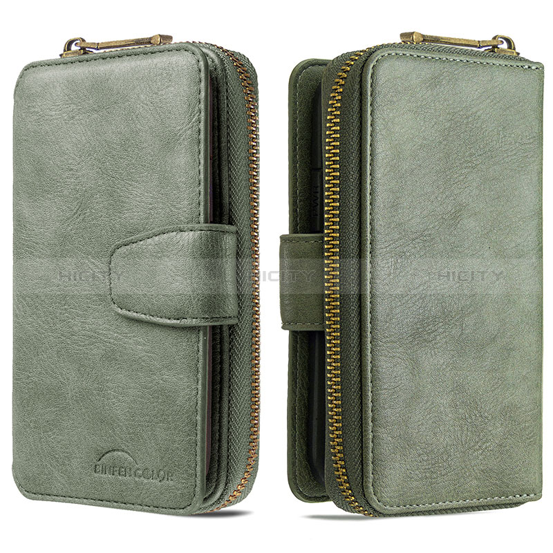 Coque Portefeuille Livre Cuir Etui Clapet B10F pour Samsung Galaxy S20 Plus 5G Vert Plus