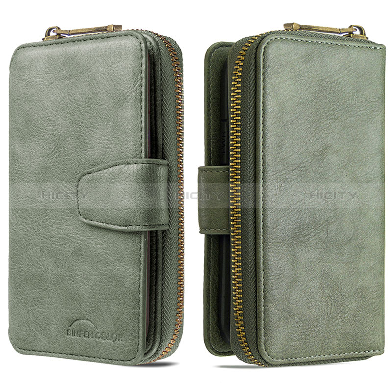 Coque Portefeuille Livre Cuir Etui Clapet B10F pour Samsung Galaxy S20 Ultra 5G Vert Plus