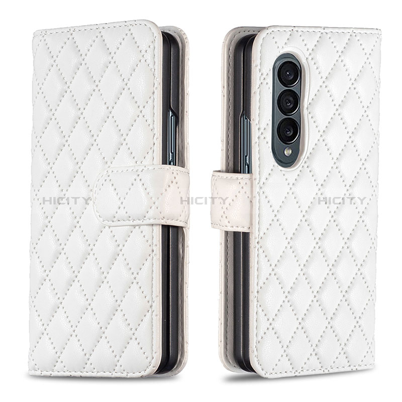 Coque Portefeuille Livre Cuir Etui Clapet B10F pour Samsung Galaxy Z Fold3 5G Blanc Plus