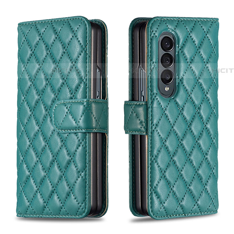 Coque Portefeuille Livre Cuir Etui Clapet B10F pour Samsung Galaxy Z Fold4 5G Vert Plus