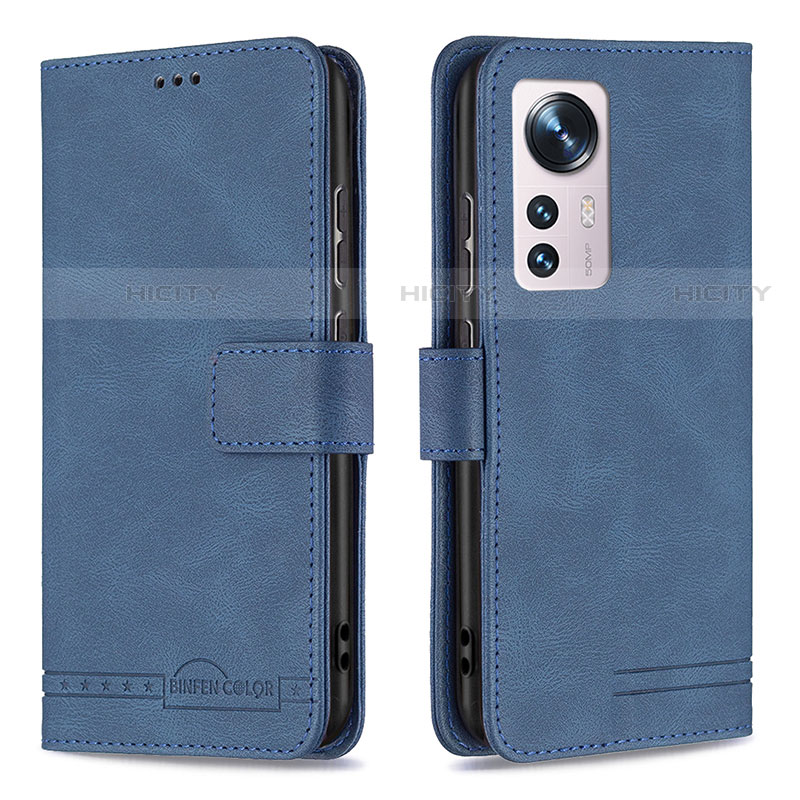 Coque Portefeuille Livre Cuir Etui Clapet B10F pour Xiaomi Mi 12X 5G Bleu Plus