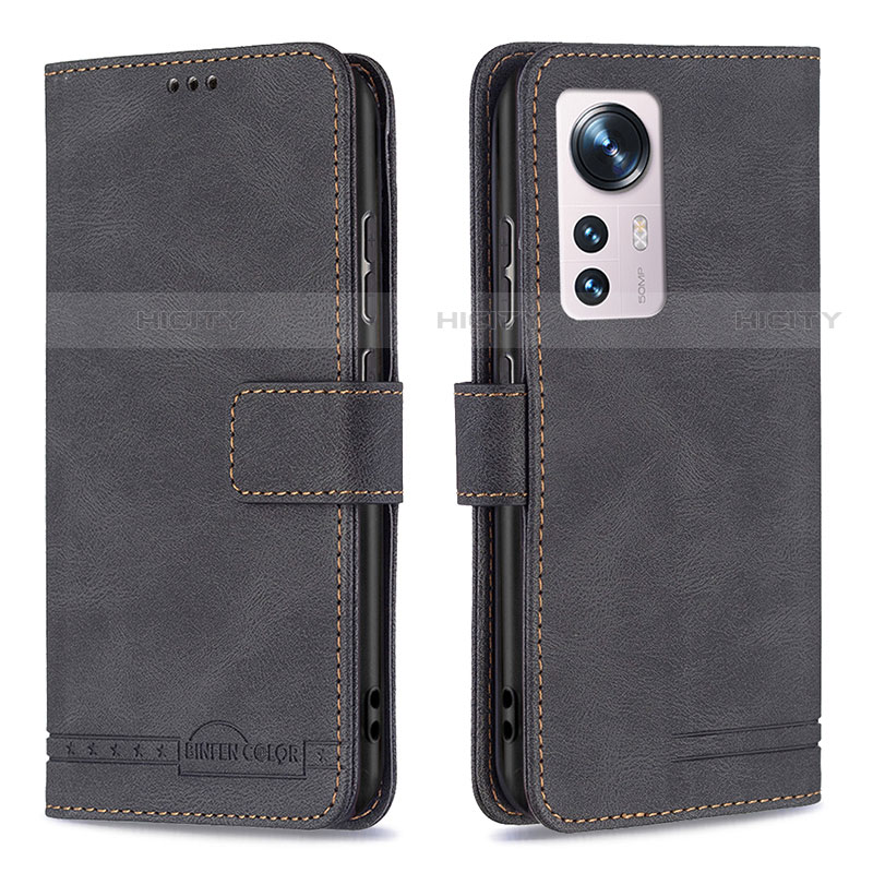 Coque Portefeuille Livre Cuir Etui Clapet B10F pour Xiaomi Mi 12X 5G Noir Plus