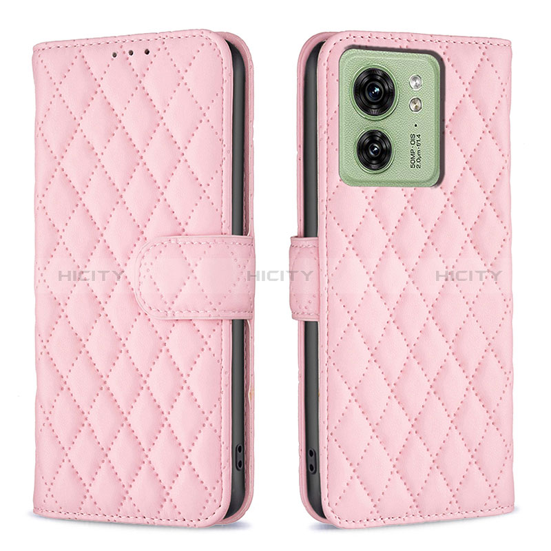 Coque Portefeuille Livre Cuir Etui Clapet B11F pour Motorola Moto Edge 40 5G Or Rose Plus