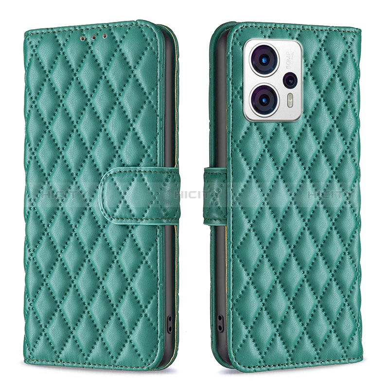 Coque Portefeuille Livre Cuir Etui Clapet B11F pour Motorola Moto G23 Vert Plus