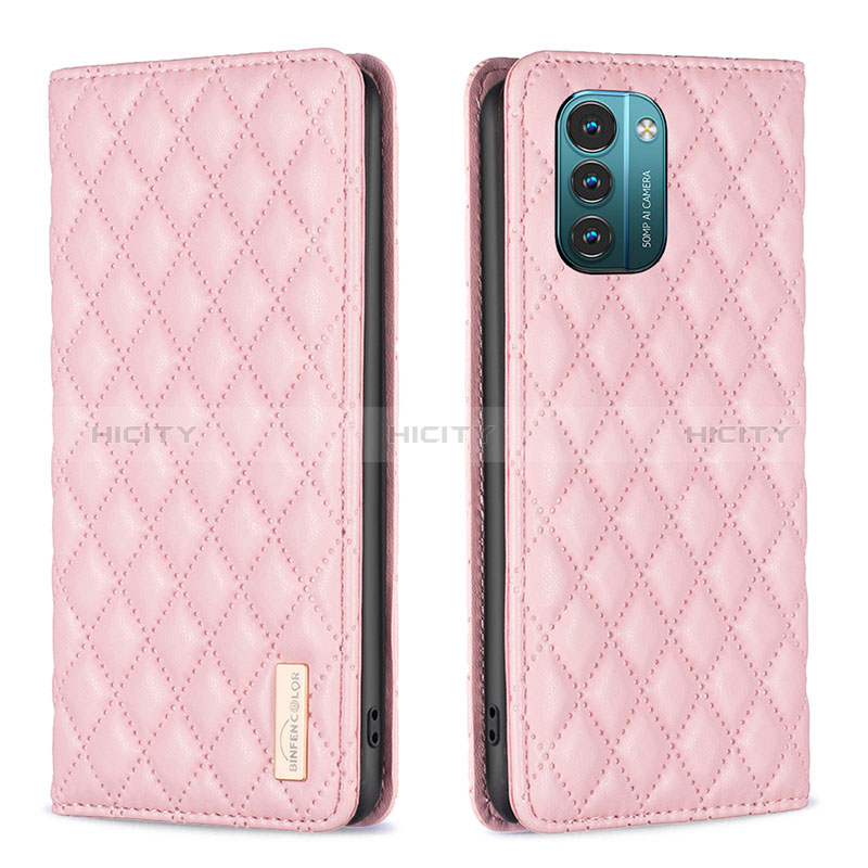 Coque Portefeuille Livre Cuir Etui Clapet B11F pour Nokia G11 Or Rose Plus