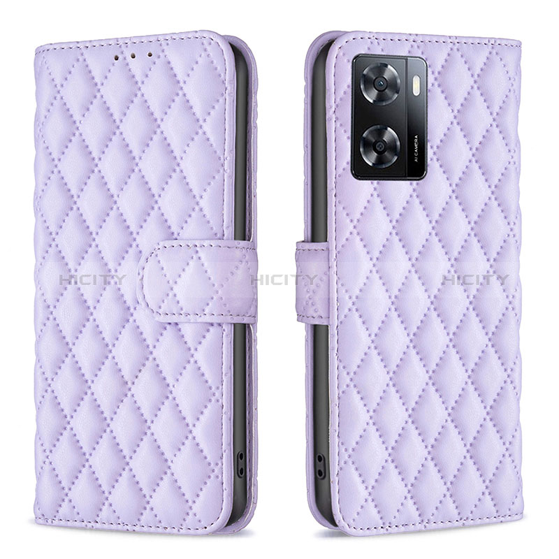 Coque Portefeuille Livre Cuir Etui Clapet B11F pour Oppo A57 4G Violet Plus