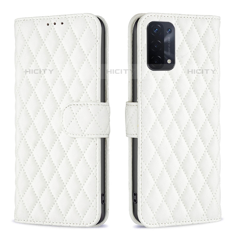 Coque Portefeuille Livre Cuir Etui Clapet B11F pour Oppo A93 5G Blanc Plus