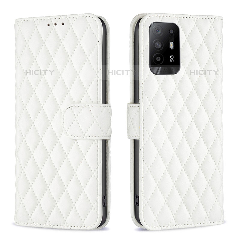 Coque Portefeuille Livre Cuir Etui Clapet B11F pour Oppo A95 5G Blanc Plus