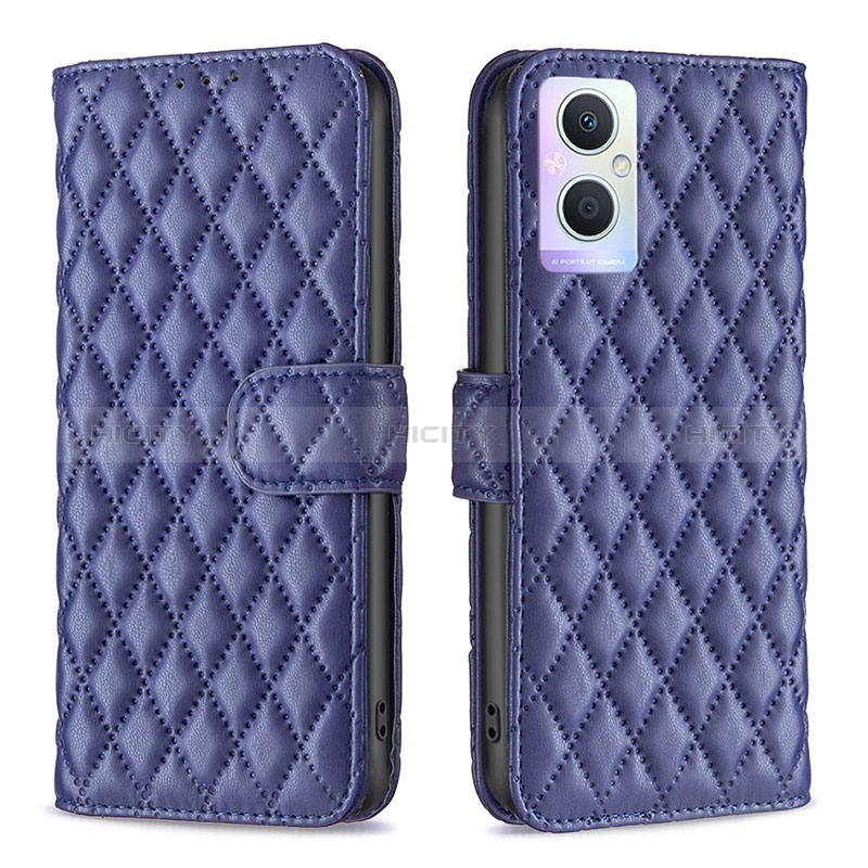 Coque Portefeuille Livre Cuir Etui Clapet B11F pour Oppo A96 5G Bleu Plus