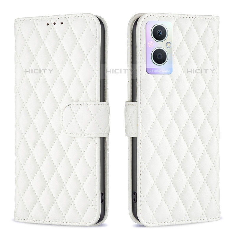 Coque Portefeuille Livre Cuir Etui Clapet B11F pour Oppo F21 Pro 5G Blanc Plus