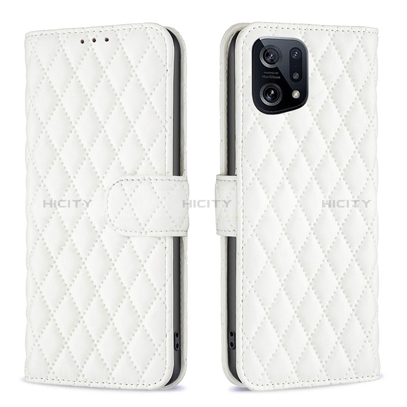 Coque Portefeuille Livre Cuir Etui Clapet B11F pour Oppo Find X5 5G Blanc Plus