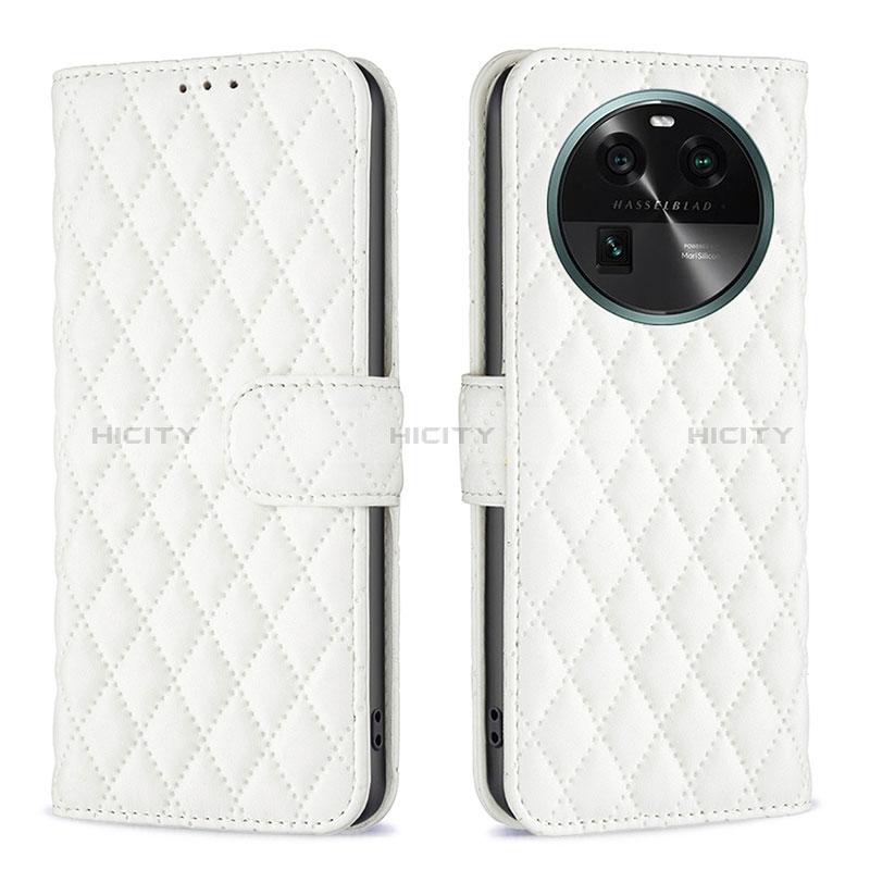 Coque Portefeuille Livre Cuir Etui Clapet B11F pour Oppo Find X6 5G Blanc Plus