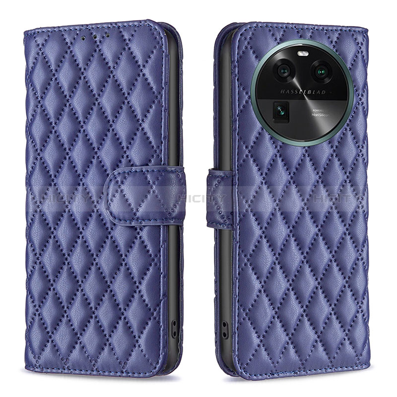 Coque Portefeuille Livre Cuir Etui Clapet B11F pour Oppo Find X6 5G Bleu Plus