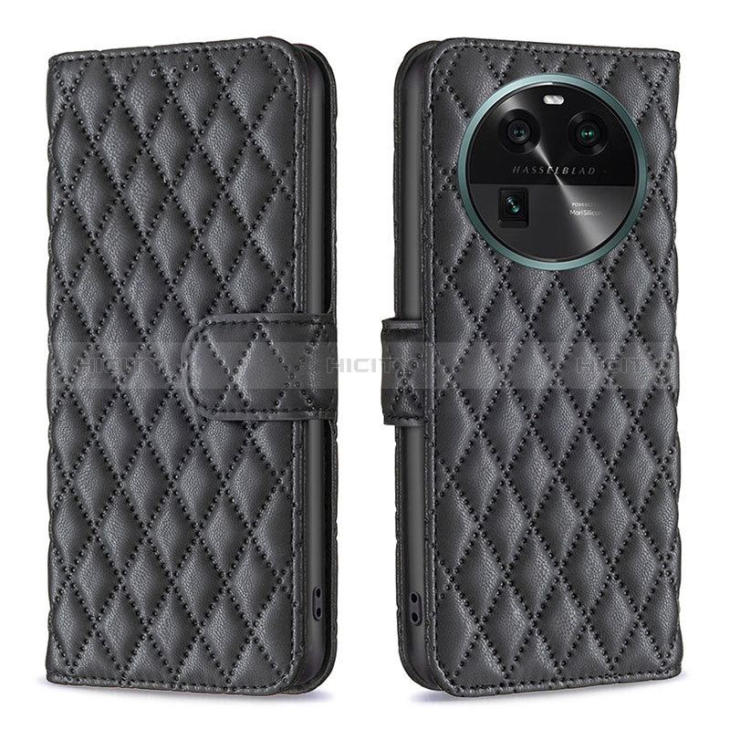 Coque Portefeuille Livre Cuir Etui Clapet B11F pour Oppo Find X6 5G Noir Plus