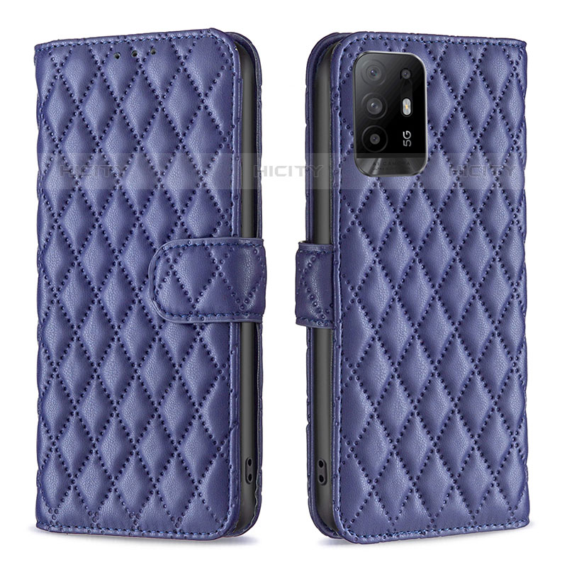 Coque Portefeuille Livre Cuir Etui Clapet B11F pour Oppo Reno5 Z 5G Bleu Plus