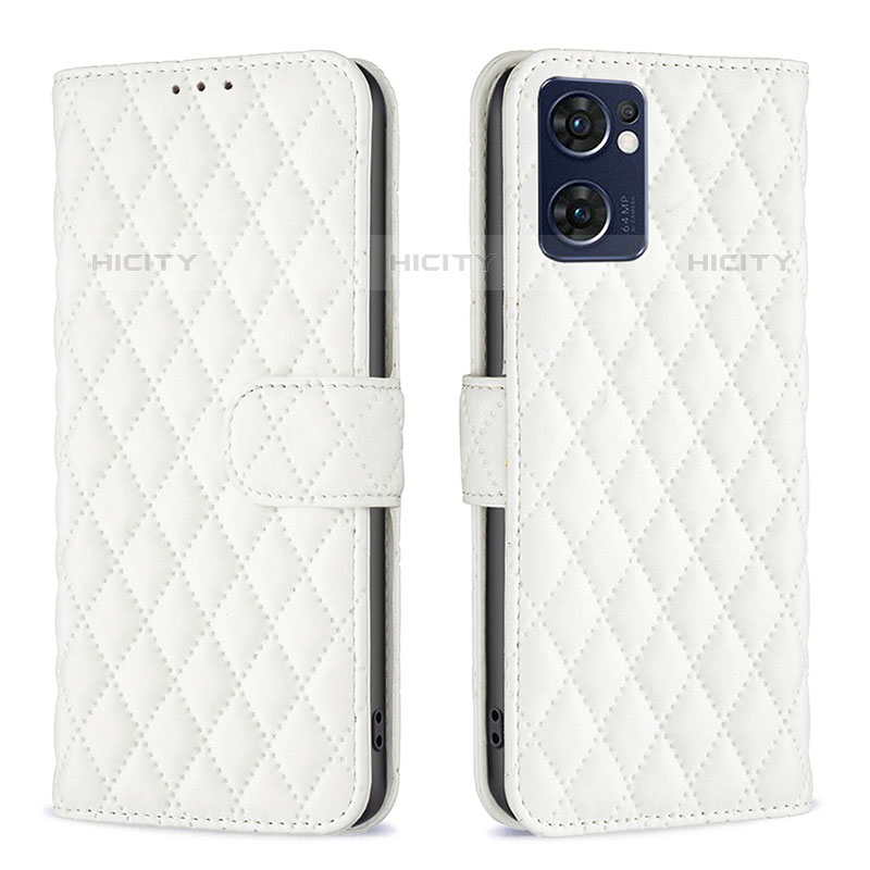 Coque Portefeuille Livre Cuir Etui Clapet B11F pour Oppo Reno7 5G Blanc Plus