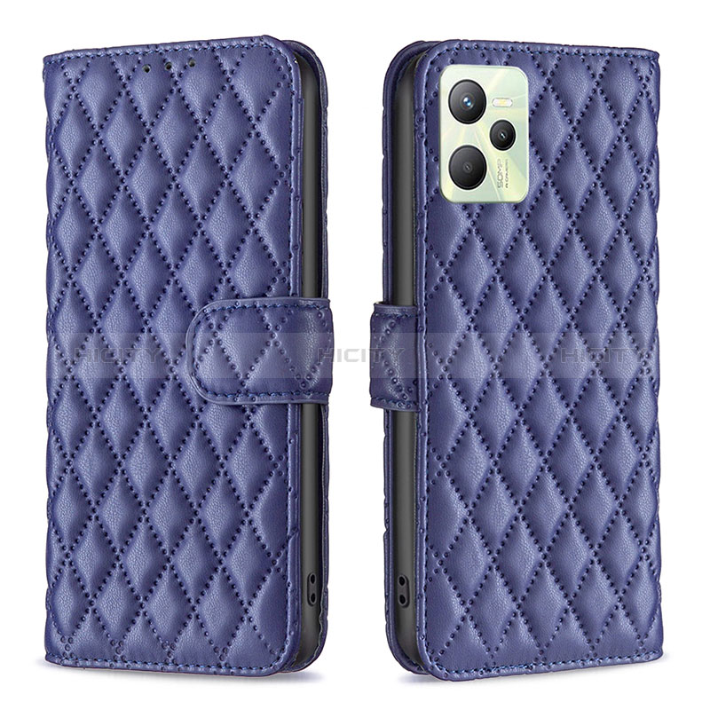 Coque Portefeuille Livre Cuir Etui Clapet B11F pour Realme C35 Bleu Plus