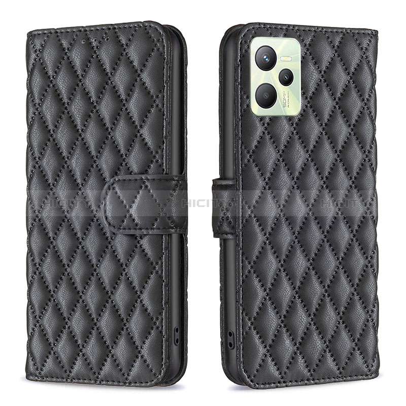 Coque Portefeuille Livre Cuir Etui Clapet B11F pour Realme C35 Noir Plus