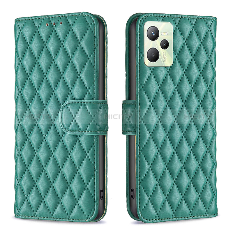 Coque Portefeuille Livre Cuir Etui Clapet B11F pour Realme C35 Vert Plus