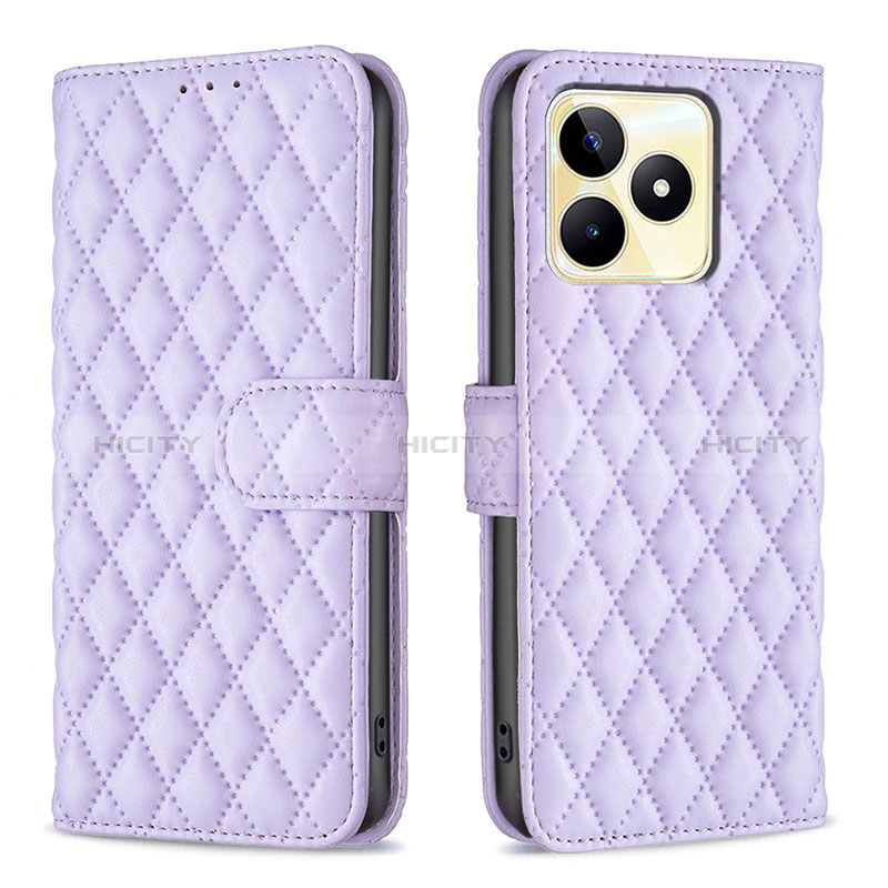 Coque Portefeuille Livre Cuir Etui Clapet B11F pour Realme C53 India Violet Plus