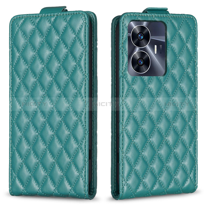 Coque Portefeuille Livre Cuir Etui Clapet B11F pour Realme Narzo N55 Vert Plus