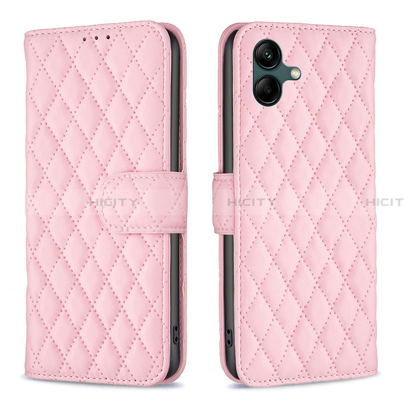 Coque Portefeuille Livre Cuir Etui Clapet B11F pour Samsung Galaxy A04 4G Or Rose Plus