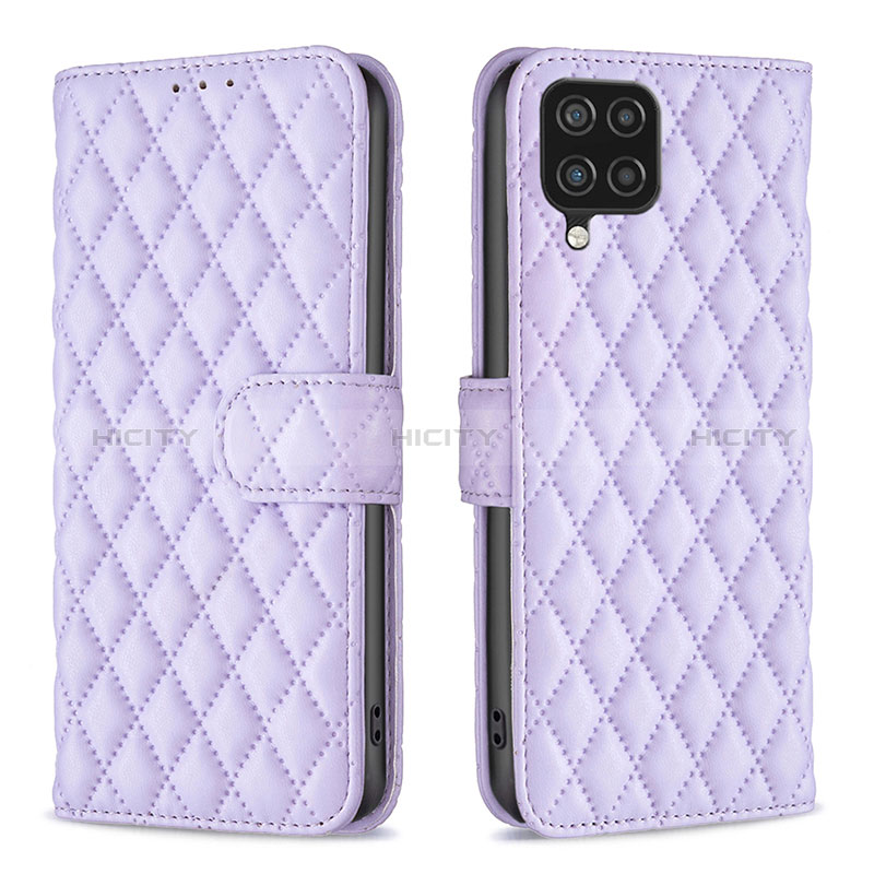 Coque Portefeuille Livre Cuir Etui Clapet B11F pour Samsung Galaxy A12 Nacho Violet Plus