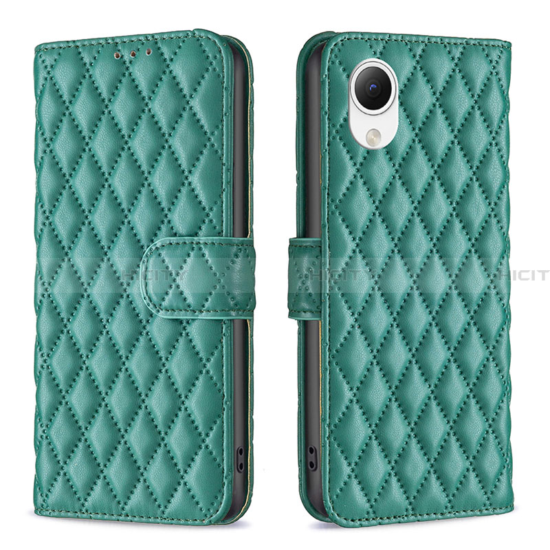 Coque Portefeuille Livre Cuir Etui Clapet B11F pour Samsung Galaxy A23 5G SC-56C Vert Plus