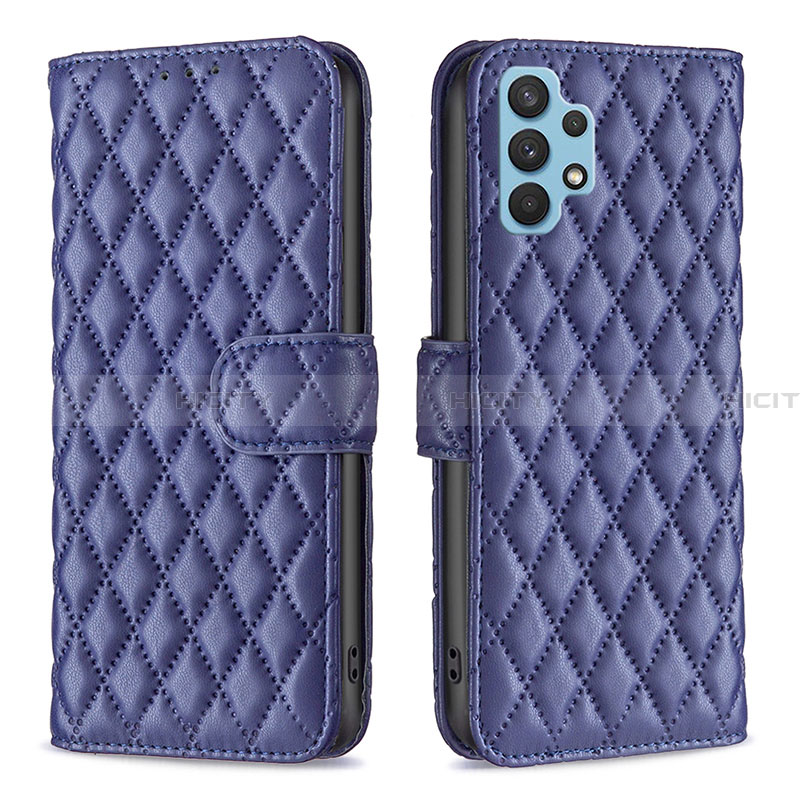 Coque Portefeuille Livre Cuir Etui Clapet B11F pour Samsung Galaxy A32 4G Bleu Plus