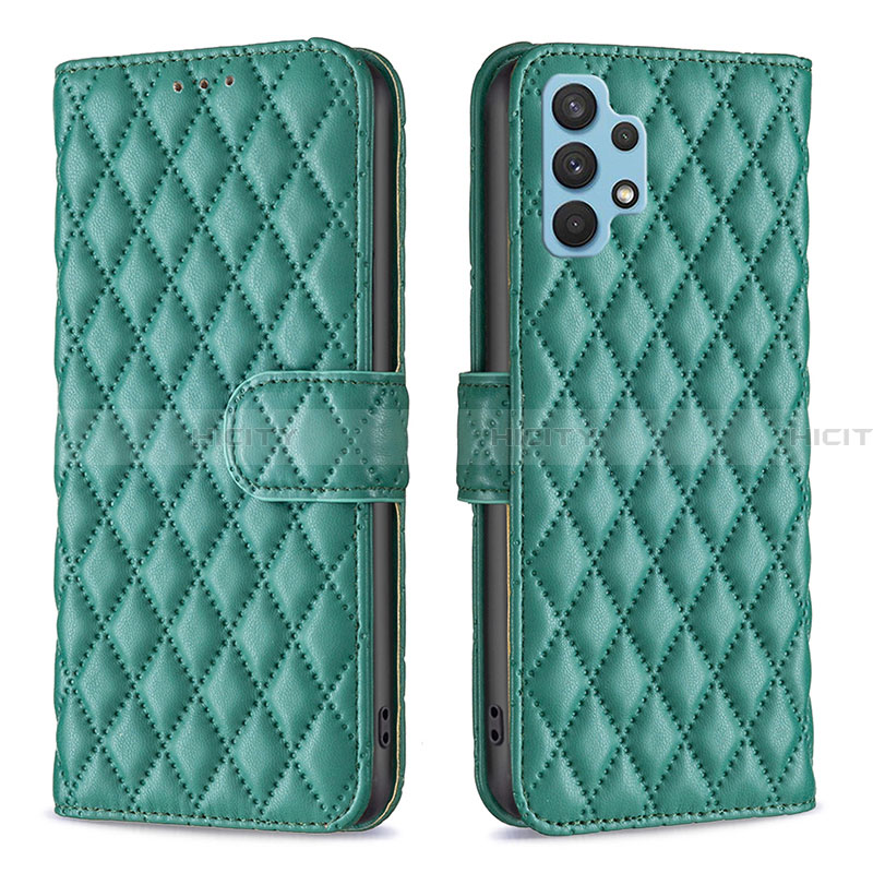 Coque Portefeuille Livre Cuir Etui Clapet B11F pour Samsung Galaxy A32 4G Vert Plus