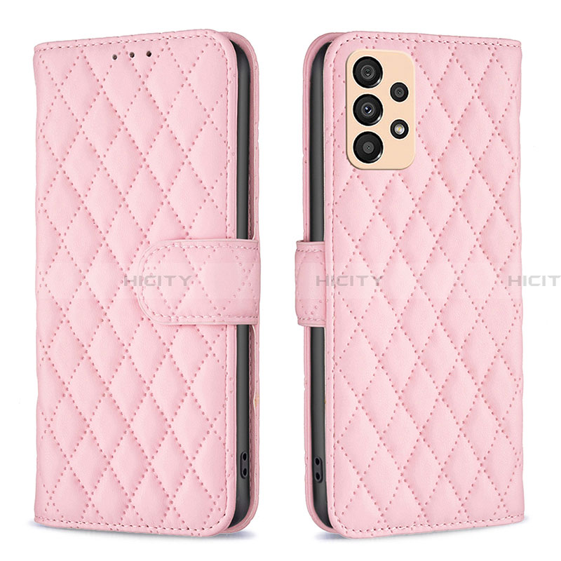 Coque Portefeuille Livre Cuir Etui Clapet B11F pour Samsung Galaxy A33 5G Or Rose Plus